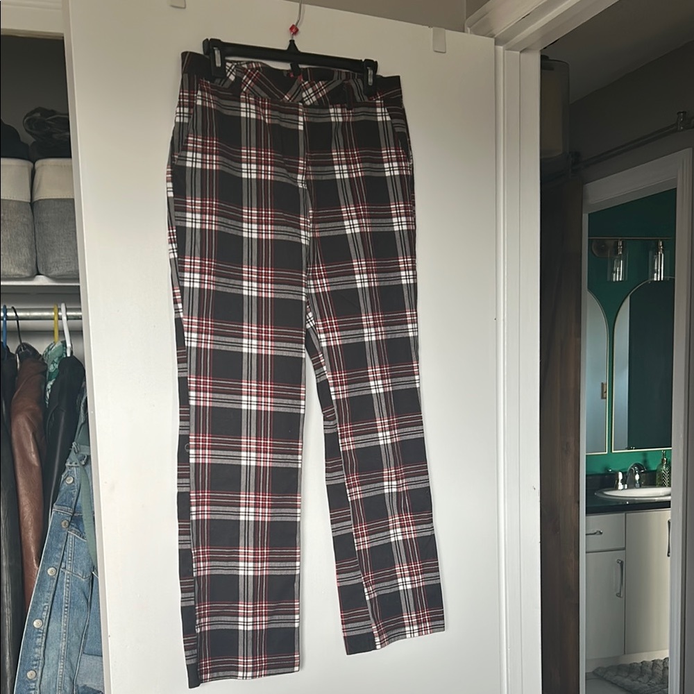 Dolls Kill Black and Red Plaid Trousers